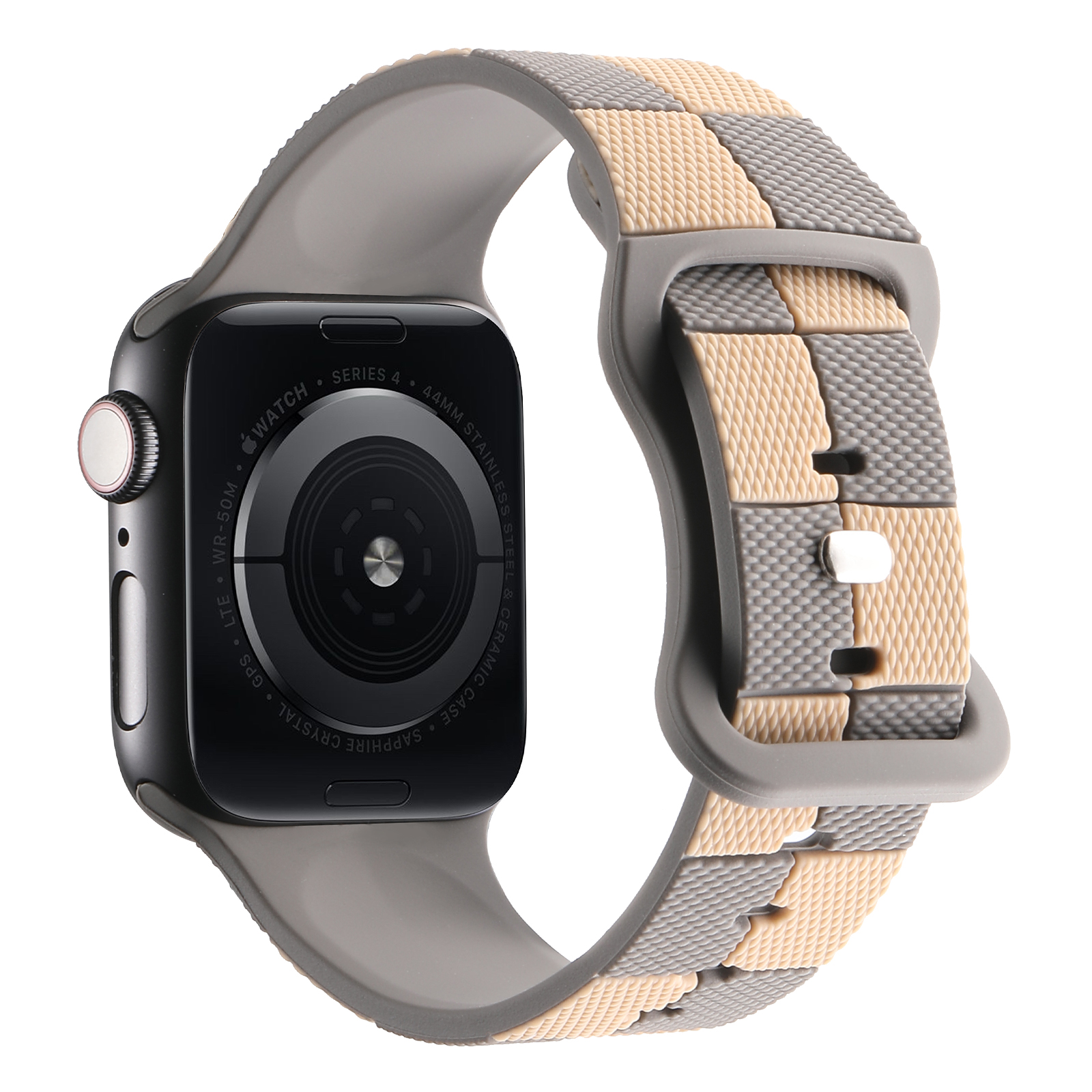 Pasek Opaska Bransoleta Silikon Krata Szary do Apple Watch 3 4 5 6 7 8 9 SE 38/40/41mm - zdjęcie 1